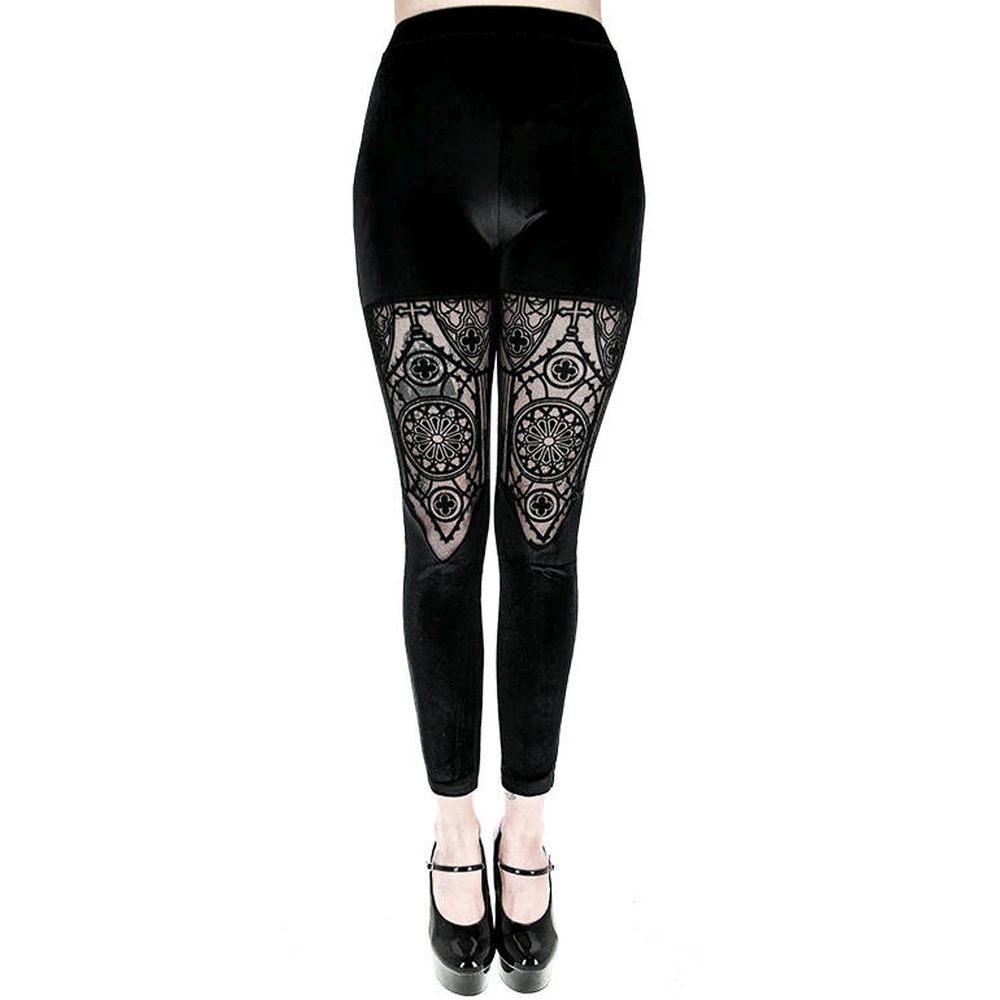 Restyle - Cathedral Windows Leggings - Black